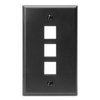 Leviton 3-Port Wallplate Unloaded, 1-Gang Use W/Snap-In Modules, Quickport BK 41080-3EP